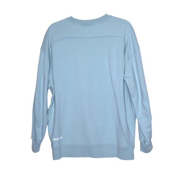 LULULEMON Perfectly Oversized Cropped Crew Sweatshirt Tidewater Teal Women's 8 - Picture 2 of 9